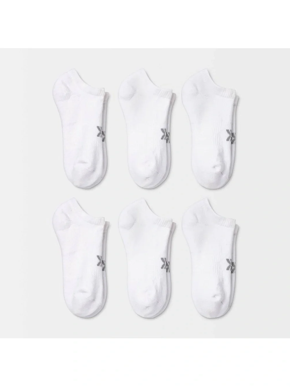 ‼️2/$10‼️Women's Cushioned 6pk No Show Socks - All In Motion™ White 4-10
